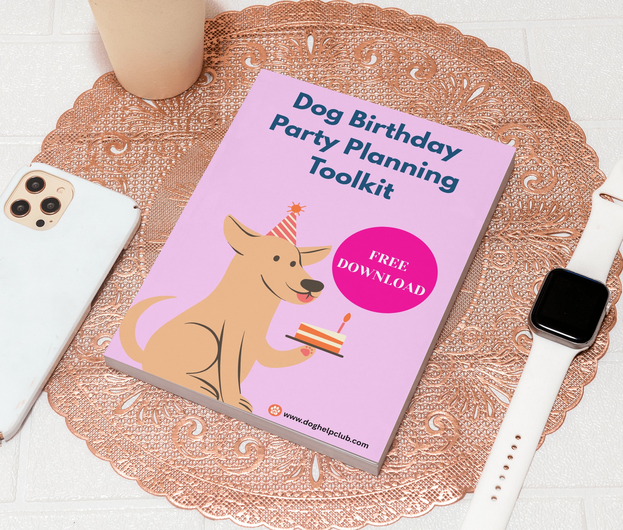 dog birthday party cover mockup