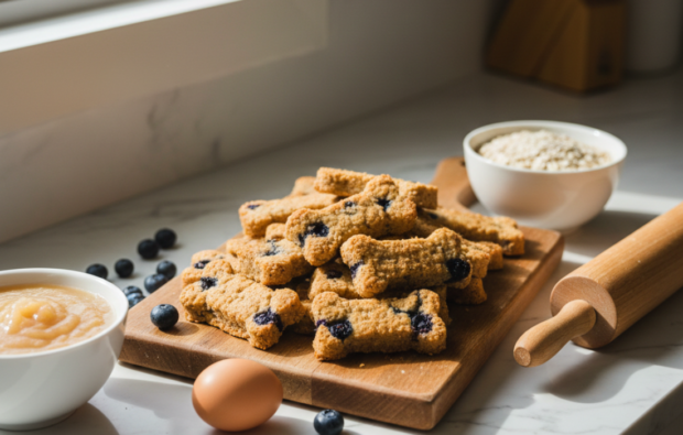 blueberry and oats dog biscuit
