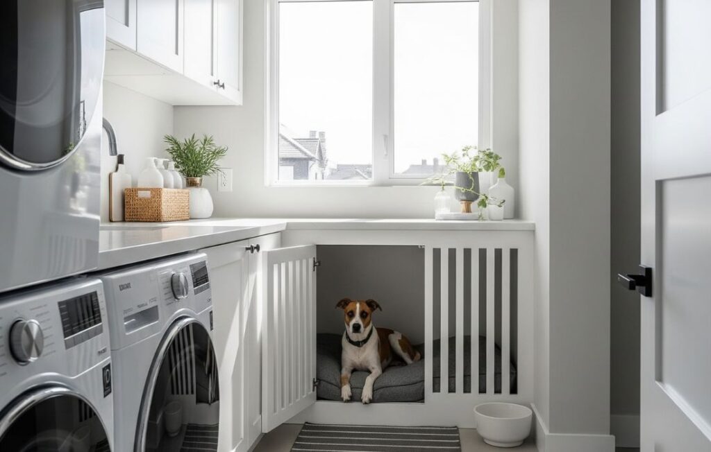 laundry room dog nook