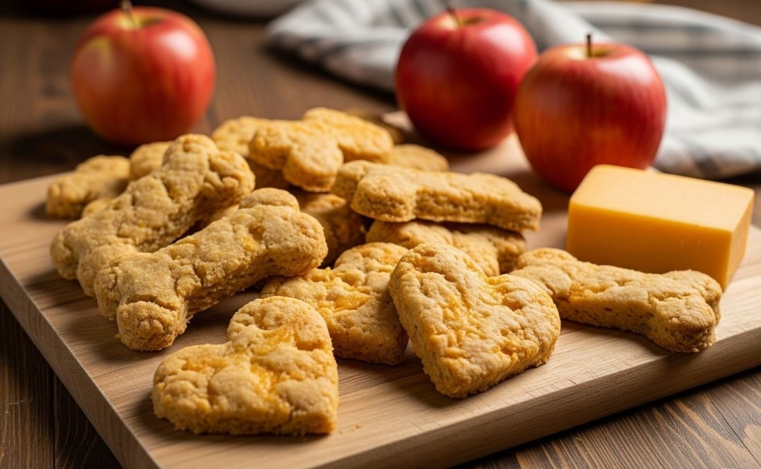 Apple & cheddar dog biscuits