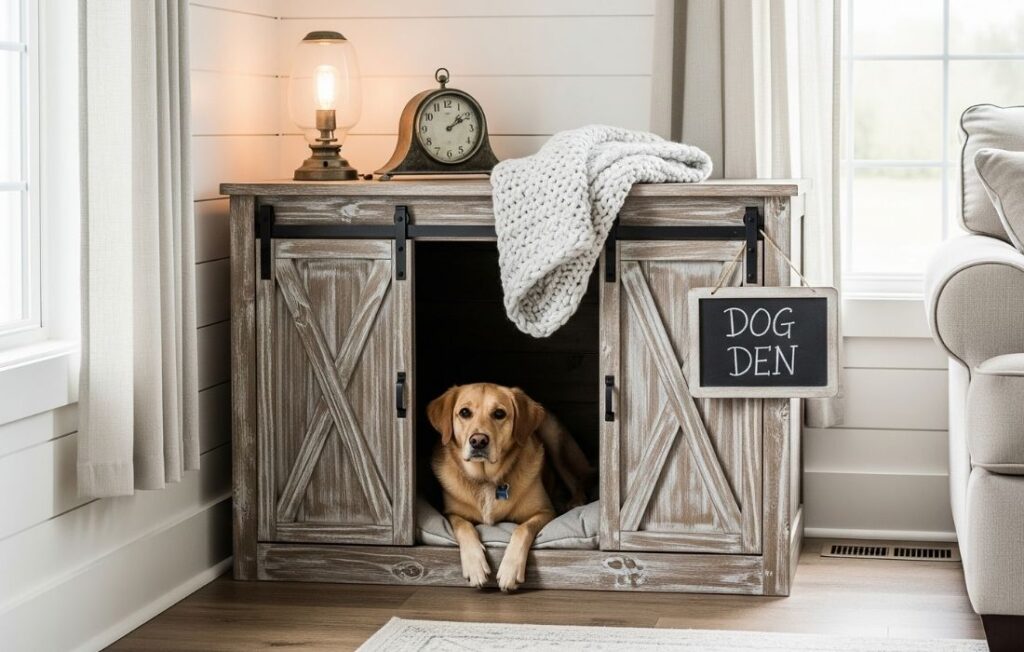 Farmhouse Style Crate with Sliding Barn Doors