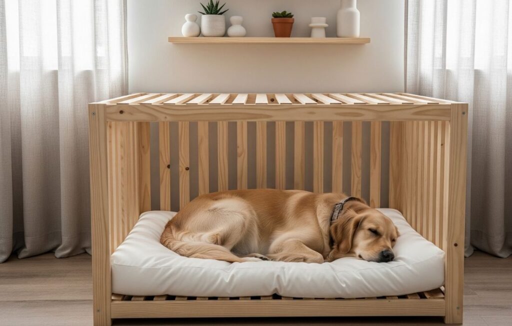 scandinavian minimalist style dog crate