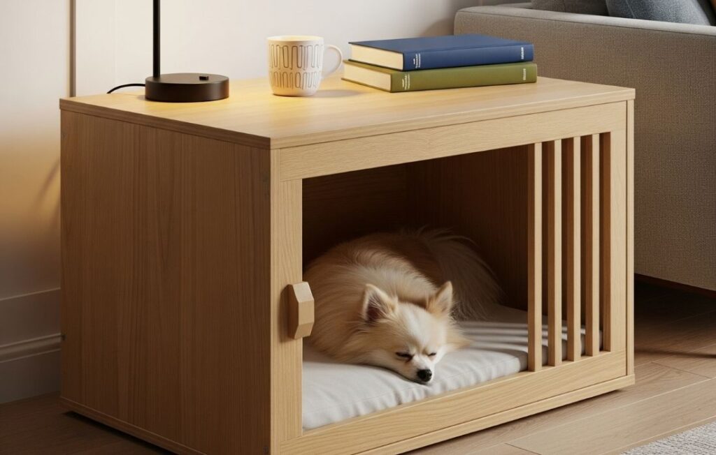 side table dog crate