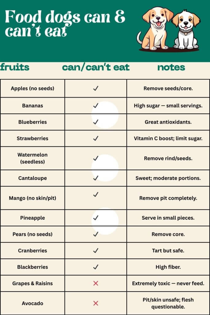 fruits dogs can eat