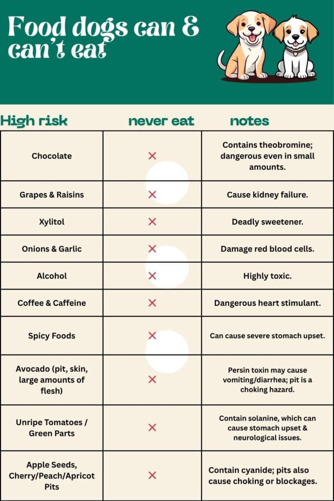 unsafe food for dogs