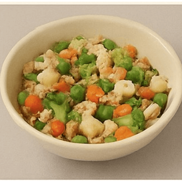 turkey and vegetable dog bowl